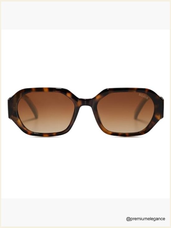 Retro Rectangle Polarized Sunglasses Full Frame Trendy Narrow Square Shades main image 7